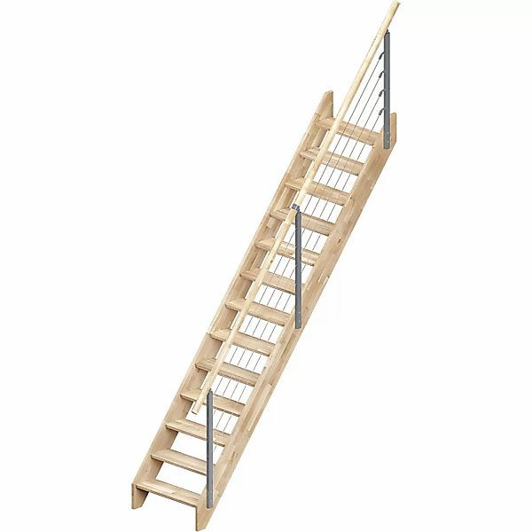 Dolle Raumspartreppe Brest Eiche unbehandelt Gerade FSC® günstig online kaufen