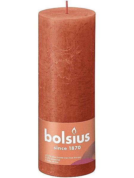 Bolsius Stumpenkerze Bolsius Rustik Stumpenkerze herbstliches orange günstig online kaufen