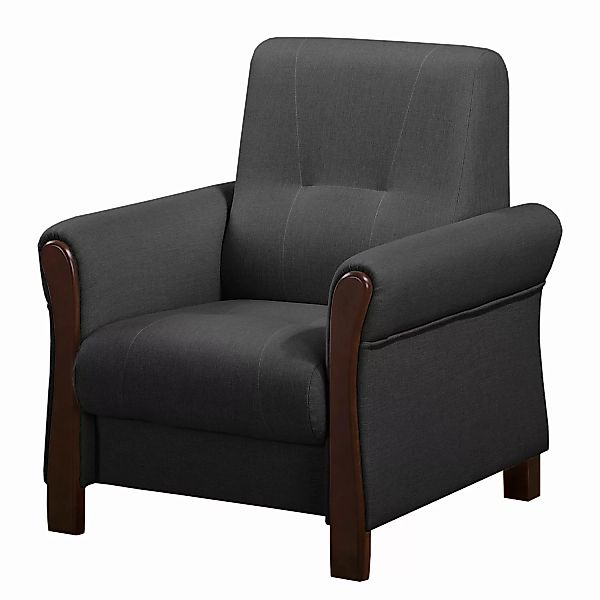 home24 Modoform Sessel Outwell Anthrazit Strukturstoff 80x100x85 cm (BxHxT) günstig online kaufen