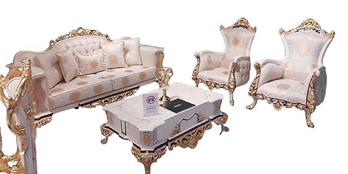 Xlmoebel 3-Sitzer Hochwertiges Chesterfield-Ensemble mit Beistelltisch, 4 T günstig online kaufen
