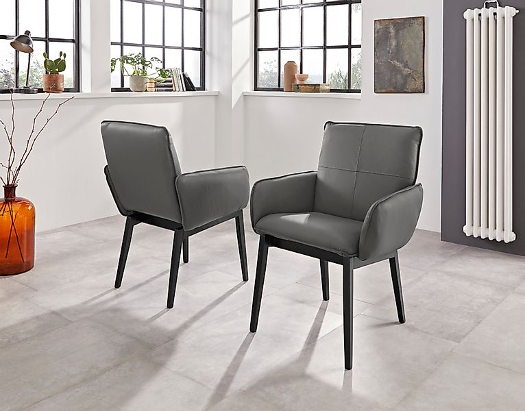 Home affaire Armlehnstuhl "Model 6" (Set) 2 Stk.Bezug in Microfaser oder Le günstig online kaufen