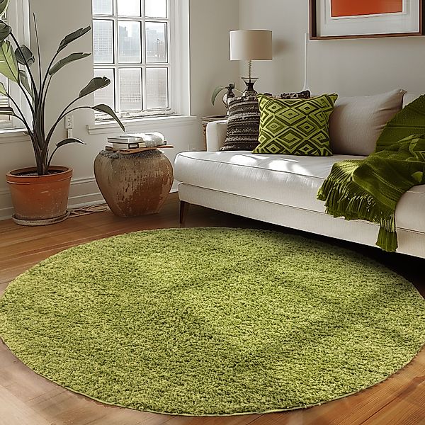 Carpettex Hochflor-Teppich Unicolor - Einfarbig, Rund, günstig online kaufen