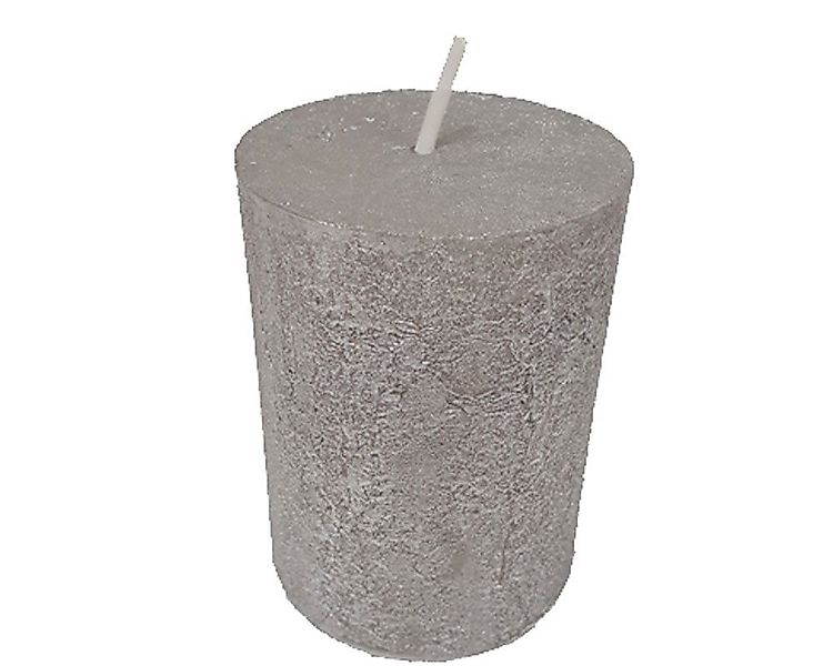 House of Rustic Stumpenkerze House of Rustic Kerze 9 cm silber günstig online kaufen