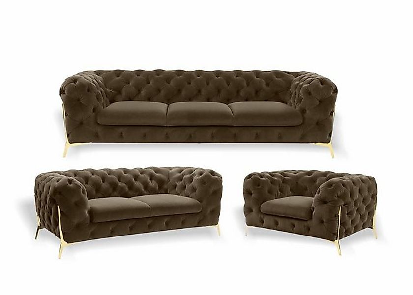 Xlmoebel Sofa Hochwertige Möbel-Sofa-Garnitur mit Chesterfield-Design aus H günstig online kaufen