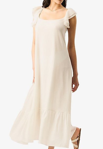 GINI LONDON Midikleid Gini White Ruffle Weißes Maxikleid mit Rüschen günstig online kaufen