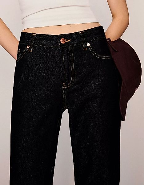 Bershka Straight Fit Jeans Damen 44 Marinenblau günstig online kaufen