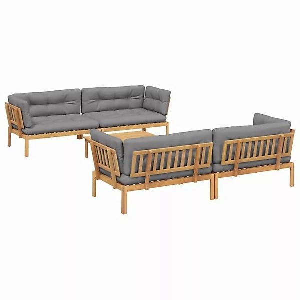 vidaXL Loungesofa 5-tlg. Garten-Sofagarnitur aus Paletten mit Kissen nholz, günstig online kaufen