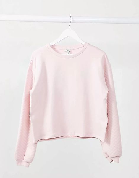 River Island – Sweatshirt mit gesteppten Ärmeln in Rosa günstig online kaufen