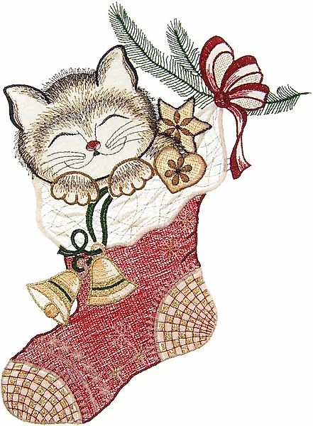 W. Reuter & Sohn - Plauener Spitze Fensterbild "Katze im Strumpf" Made in G günstig online kaufen