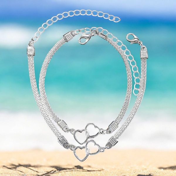 KARMA Schmuckset Fußkettchen und Armband Silber günstig online kaufen