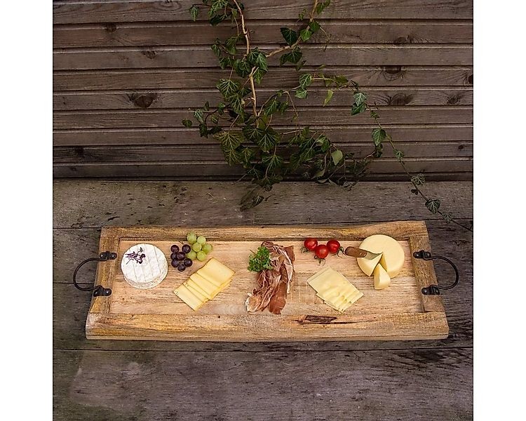 Antikas Wanddekoobjekt Tablett aus Massivholz, Rustikales Servierbrett mit günstig online kaufen