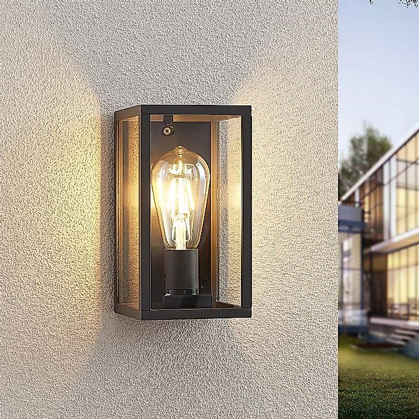 Lindby Filimon Außenwandlampe in Dunkelgrau, E27 günstig online kaufen