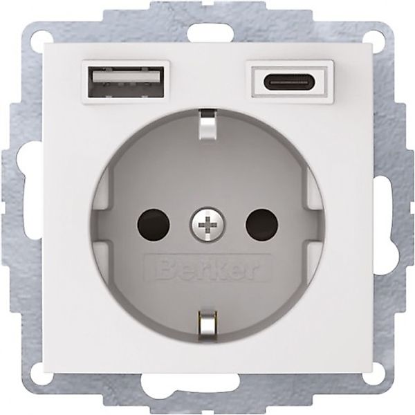 Berker Steckdose SCHUKO/USB polarweiß matt 48041909 - 48041909 günstig online kaufen