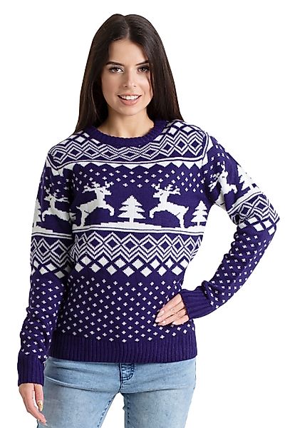 BlauerHafen Weihnachtspullover Damen Weihnachts Pullover lange günstig online kaufen