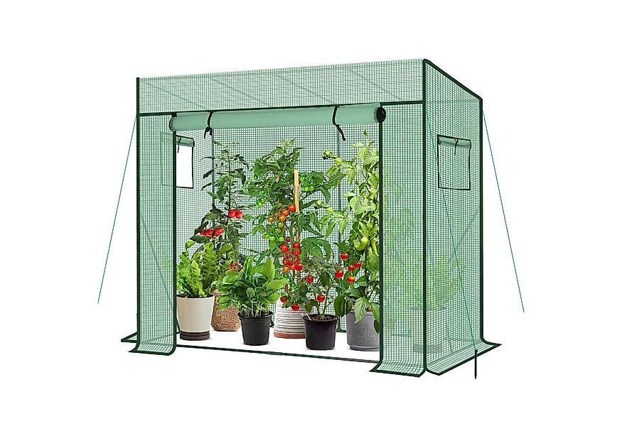 Sekey Gewächshaus Schrägdach Foliengewächshaus Tomatenhaus Begehbares Tomat günstig online kaufen