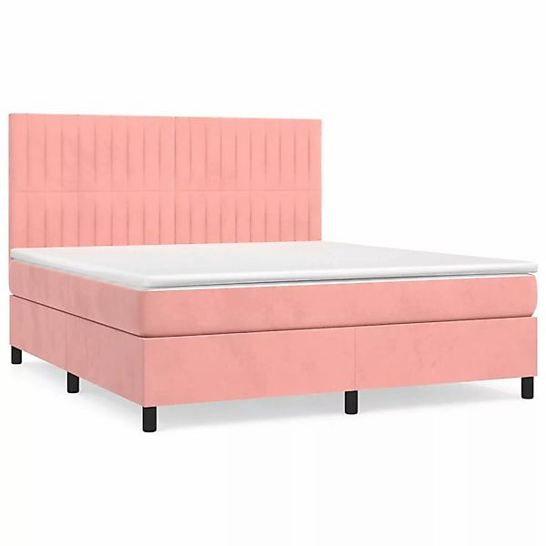 vidaXL Boxspringbett mit Matratze Rosa 160x200 cm Samt1359167 günstig online kaufen