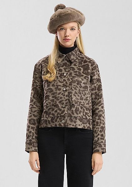 QS Funktionsjacke Outdoor-Jacke Jacke aus Wollmix mit Leo-Print günstig online kaufen