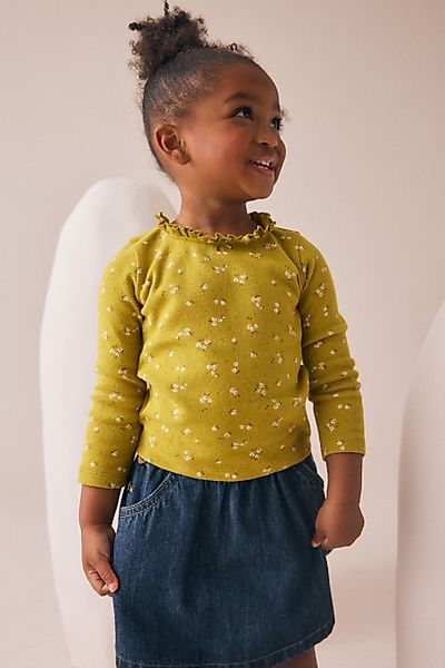 Next Langarmshirt Langärmeliges Pointelle-T-Shirt (1-tlg) günstig online kaufen