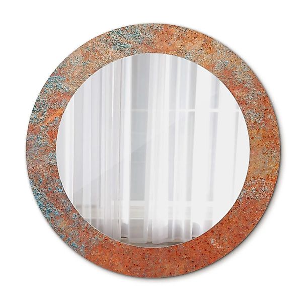 Tulup Spiegel mit Motivdruck Rostiges Metall 60x60 cm Runder Spiegel Aufdru günstig online kaufen