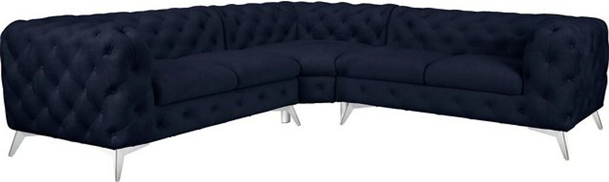 Leonique Chesterfield-Sofa "Ecksofa GLYNIS L-Form mit Wellenunterfederung, günstig online kaufen