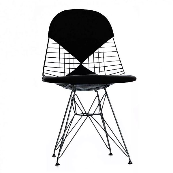 Vitra - Wire Chair DKR-2 Stuhl - schwarz/Sitzfläche Stoff Hopsak 66/Eiffelt günstig online kaufen