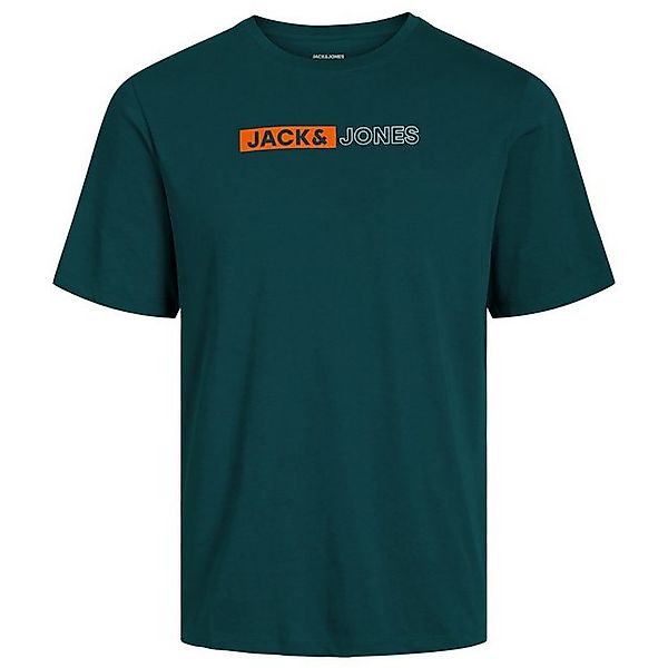 Jack & Jones Rundhalsshirt Jack&Jones XXL T-Shirt petrol Brustprint JJECORP günstig online kaufen