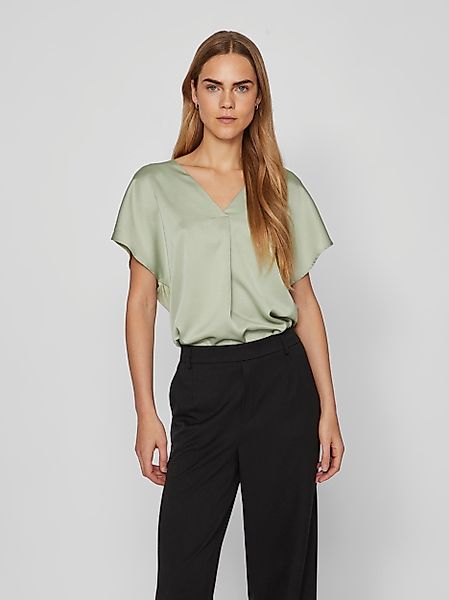 Vila V-Shirt VIELLETTE V-NECK S/S SATIN günstig online kaufen