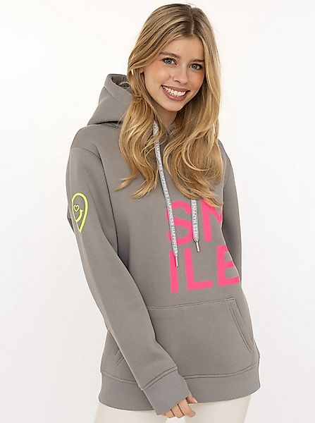 Zwillingsherz Hoodie "Alissa" Langarm, Kapuze, Neon-Details, Kordelzug, Fro günstig online kaufen