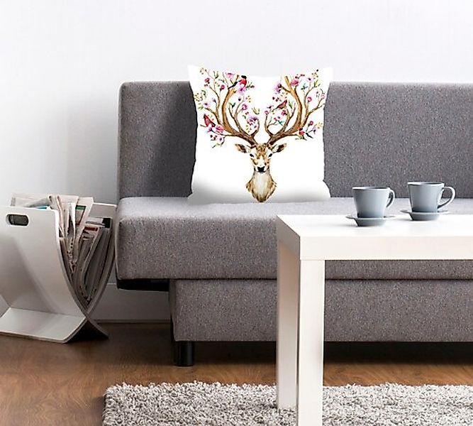 queence Dekokissen »Jim«, mit einem Hirsch mit Blumengeweih günstig online kaufen