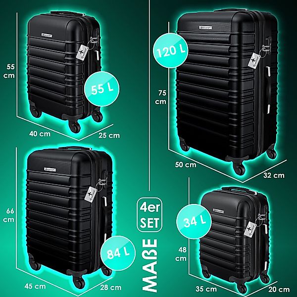 KESSER Kofferset, 4 Rollen, (4 tlg), günstig online kaufen