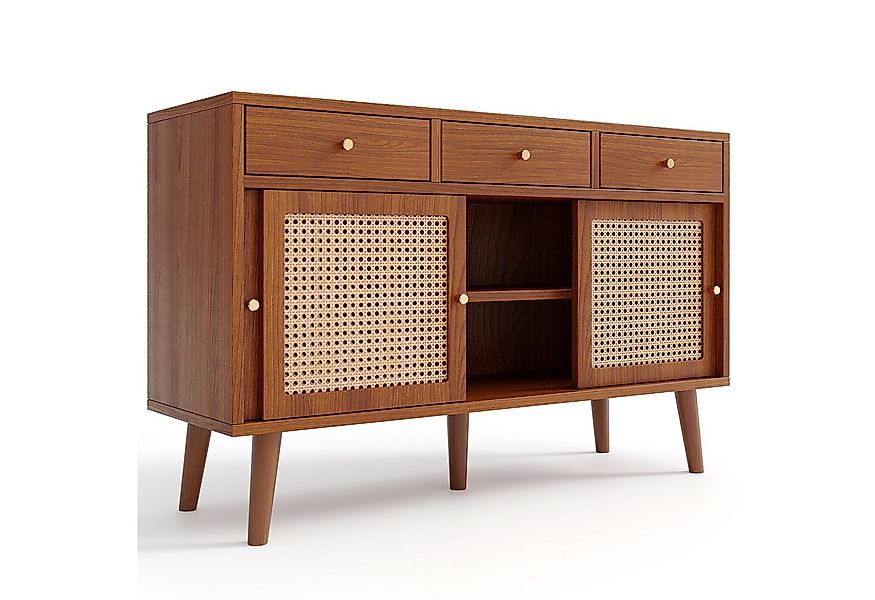 i@home Sideboard mit 3 Schubladen und 3 Schiebetüren, Rattangeflecht auf de günstig online kaufen