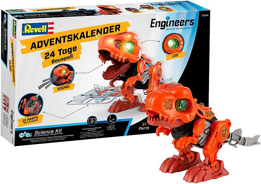Revell® Spielzeug-Adventskalender Engineers „Electric T.Rex“, zum Bauen, Fo günstig online kaufen