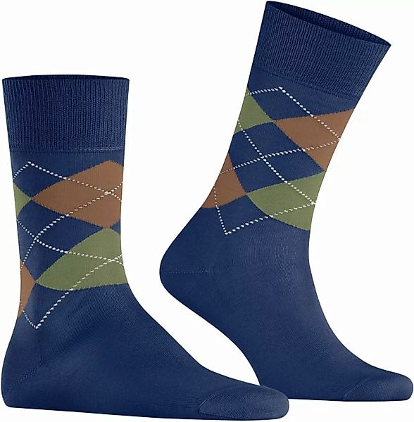 Burlington Manchester Socken Kariert Blau 6584 - Größe 40-46 günstig online kaufen