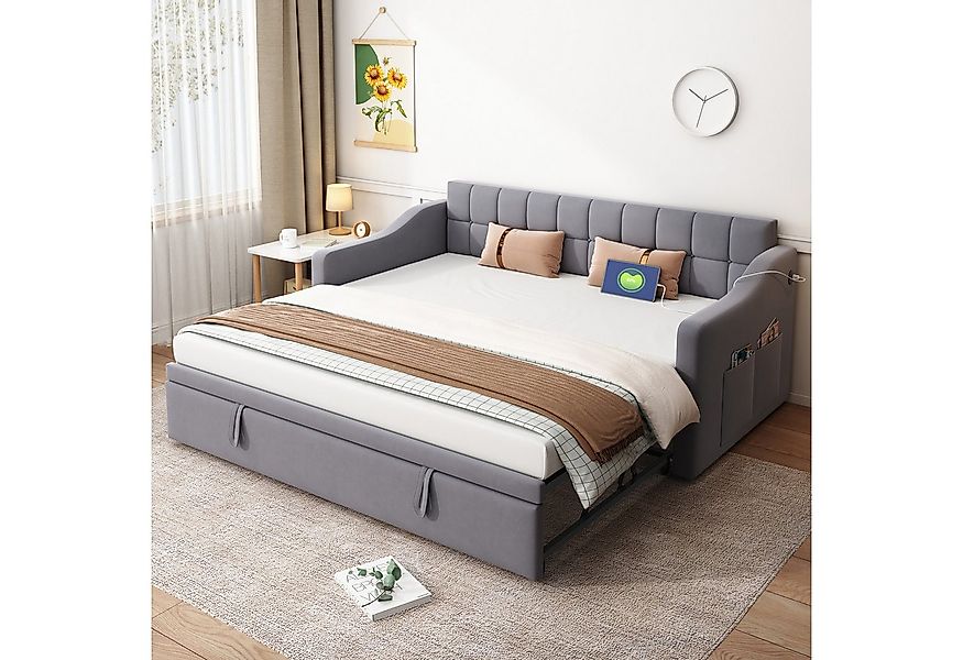 KLAM HOME Schlafsofa Polsterbett Schlafsofa 2 in 1 Multifunktionsschlafsofa günstig online kaufen