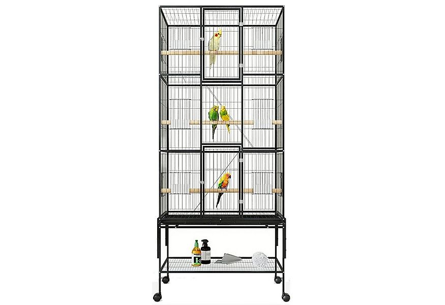GarveeMore Vogelkäfig großer Vogelkäfig Schmiedeeisen Papageienkäfig mit Au günstig online kaufen