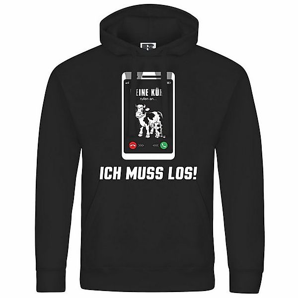 deinshirt Kapuzenpullover Herren Kapuzenpullover Meine Kühe rufen an Mit Pr günstig online kaufen