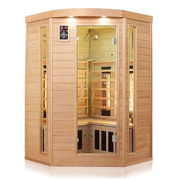 Dewello Infrarotkabine Sauna Lakefield 3 140cm x 140cm 2 Personen Vollspekt günstig online kaufen