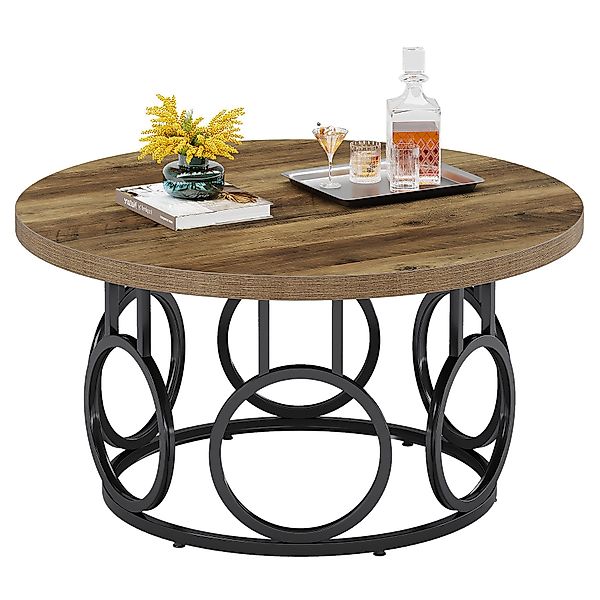 Tribesigns Couchtisch 80cm runder Beistelltisch mit günstig online kaufen
