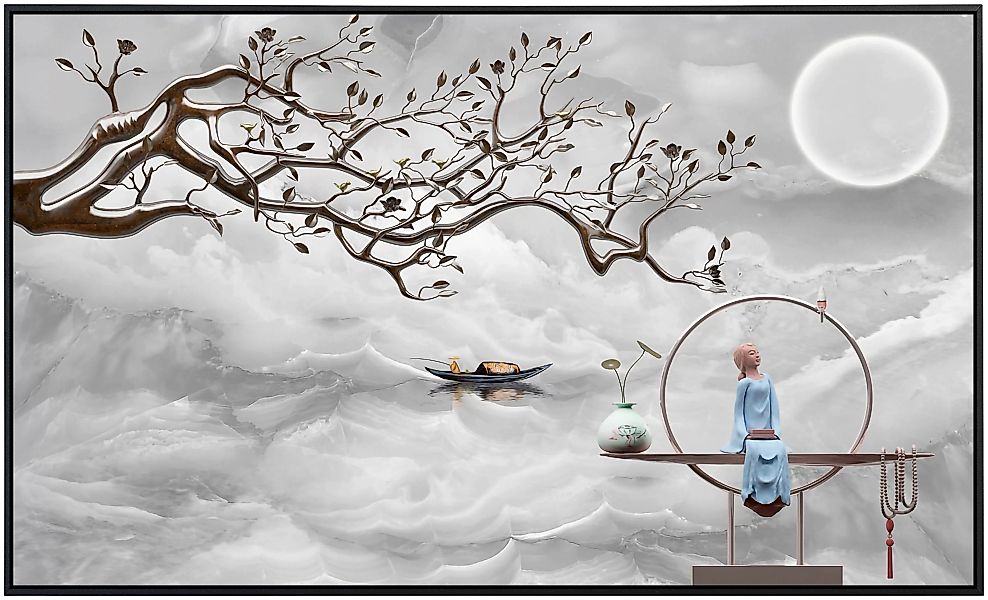 Papermoon Infrarotheizung »Wolkenmeer mir Baum«, sehr angenehme Strahlungsw günstig online kaufen