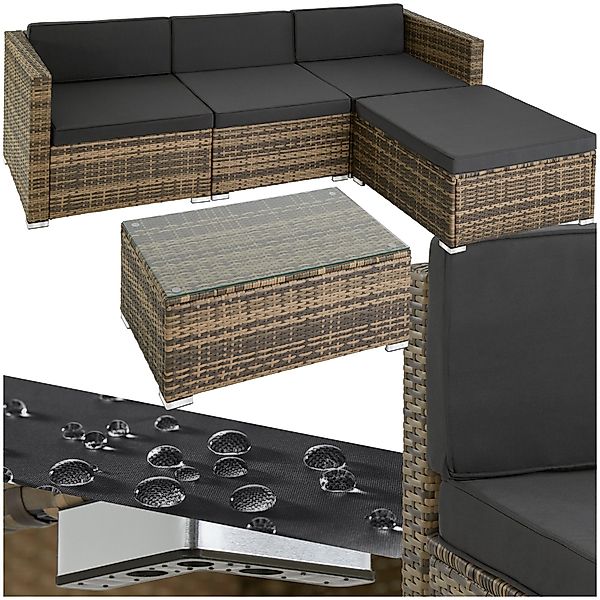 tectake Loungeset Rattan Lounge, (Set., 5-tlg), günstig online kaufen
