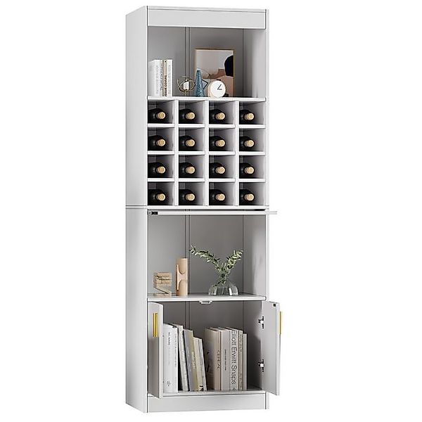 HAUSS SPOLE Vitrine 180 cm hoch Eckschrank für Weinliebhaber, 16 Weinfächer günstig online kaufen