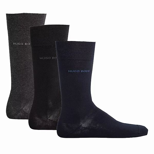 HUGO BOSS Herren Socken, 3er Pack - Finest Soft Cotton, Threepack, schwarz/ günstig online kaufen