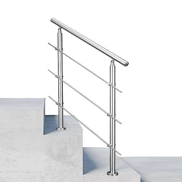 Duschparadies Edelstahl Geländer 80 cm mit 3 Querstäben für Innen und Außen günstig online kaufen