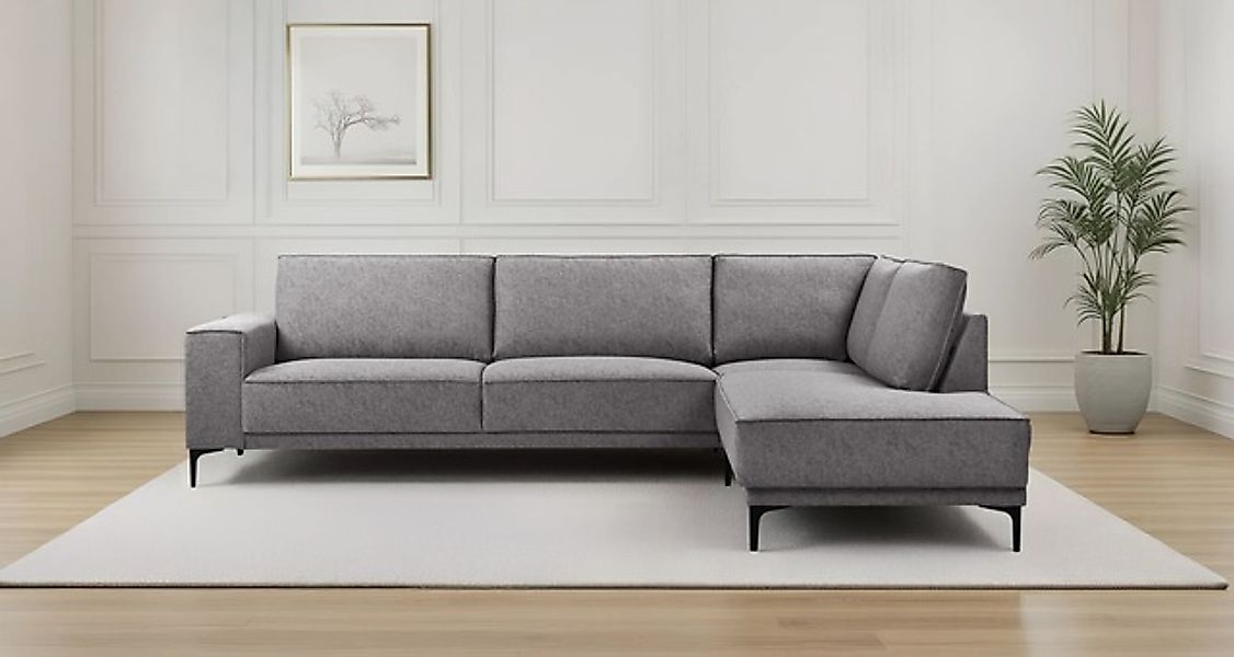 PLACES OF STYLE Ecksofa »Polsterecke Oland, Struktur, Flachgewebe, Luxus-Mi günstig online kaufen
