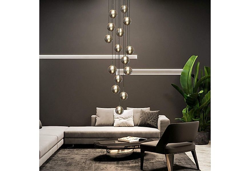 Nettlife Pendelleuchte G9 Pendelleuchte 3-flammig Bernstein/Grau Glas, Höhe günstig online kaufen