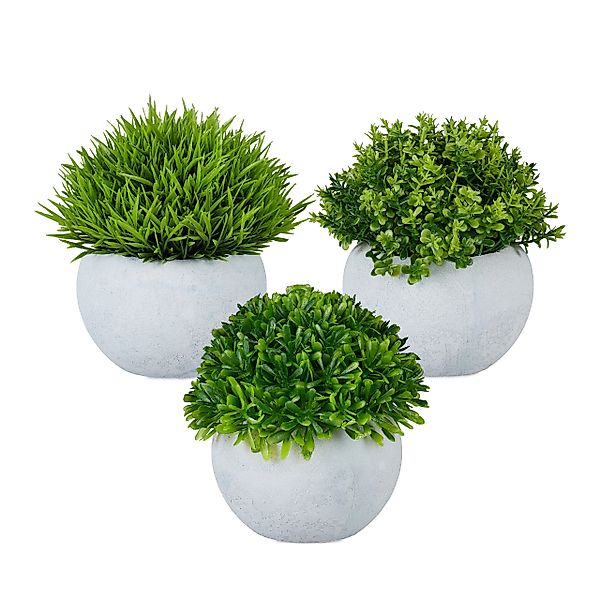 Kunstpflanze im Topf 3er Set Gras, günstig online kaufen