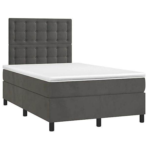 vidaXL Boxspringbett mit Matratze & LED Dunkelgrau 120x190 cm Samt 3270336 günstig online kaufen