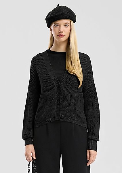 QS Cardigan Strickjacke Melierte Strickjacke aus günstig online kaufen
