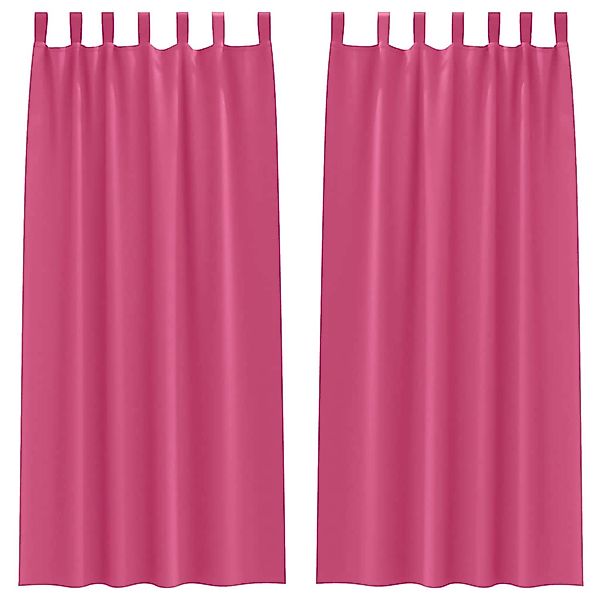 vidaXL Verdunkelungs-Vorhänge mit Ringen Helles Pink Polyester 4107626 günstig online kaufen
