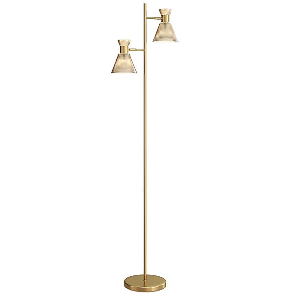 HOMCOM Stehlampe mit 2 verstellbaren Lichtpunkten, Standlampe mit Sockel un günstig online kaufen